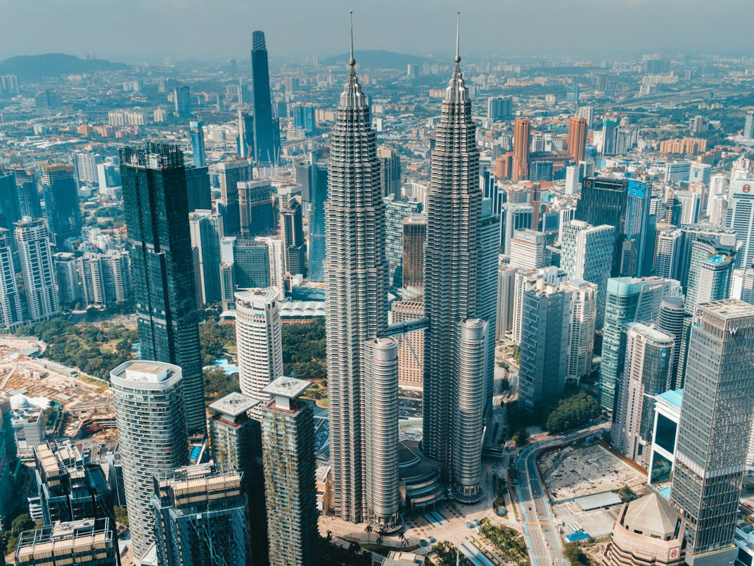 Modern office skyline view of Kuala Lumpur city at daytime