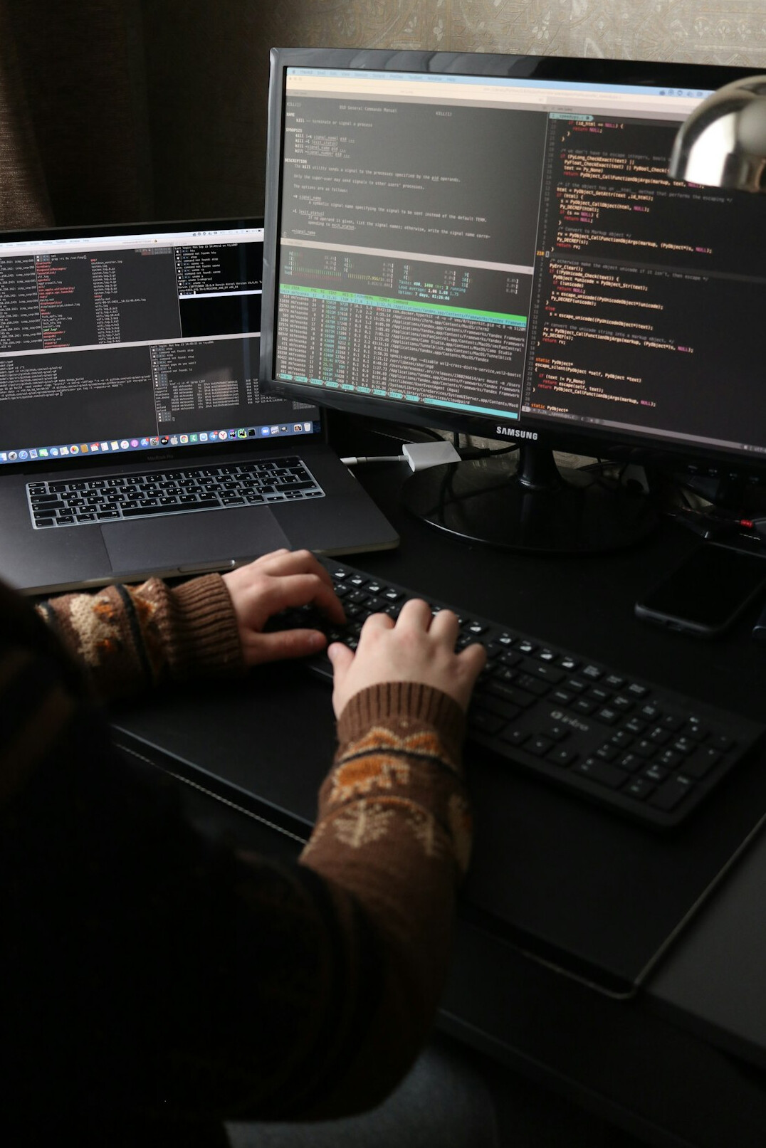person debugging code