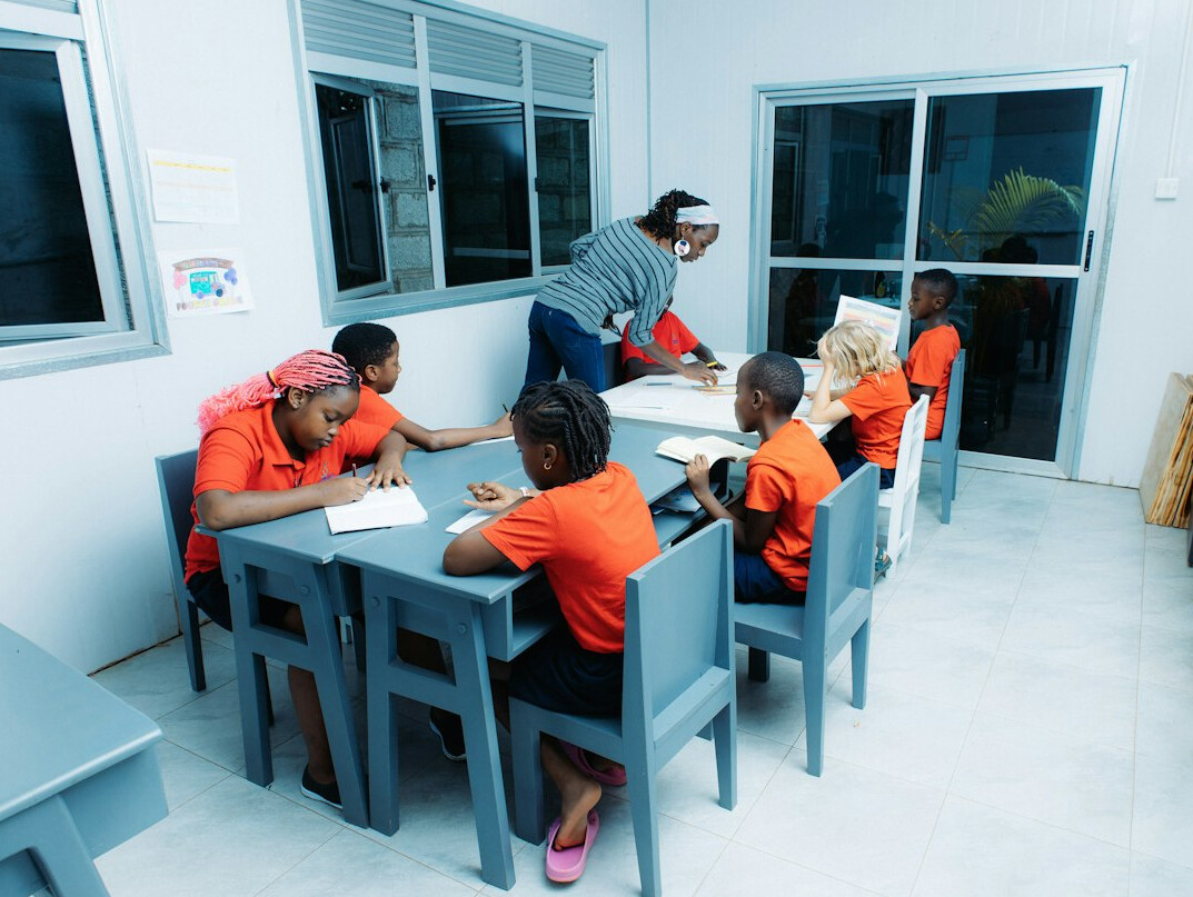 group of students in class